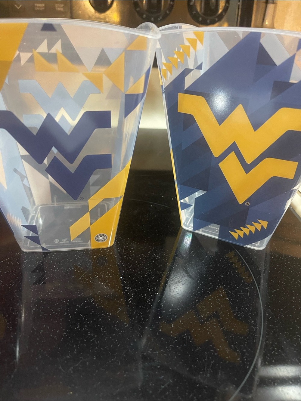 2 WVU Mountaineers NCAA College Sports Large Collector's Popcorn Bucket, storage